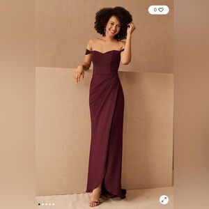 Rossi Crepe Maxi dress in wine - size 4